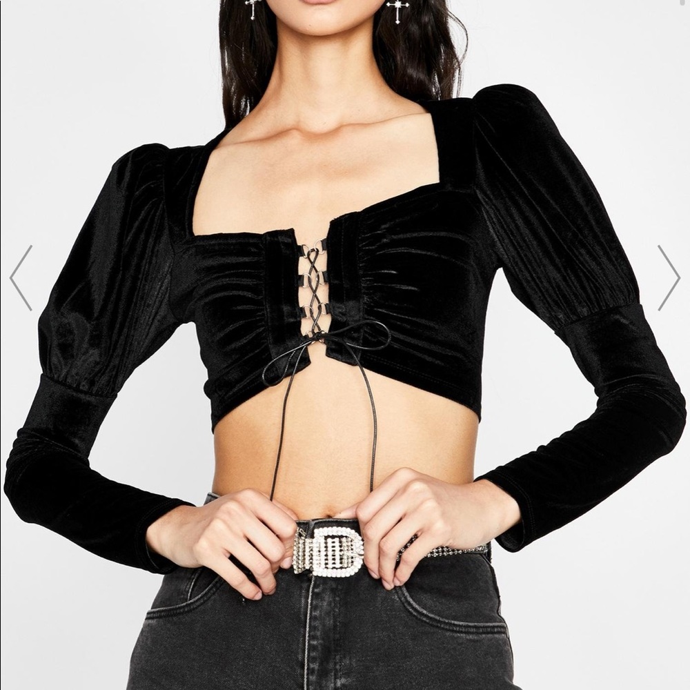 NWOT Classy Velvet Top Puff sleeve